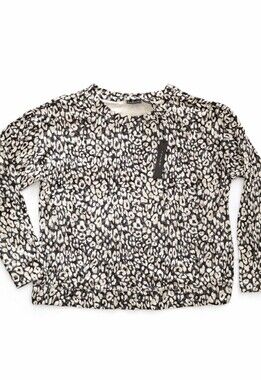 NWT Leopard Print Grey Black White Sweatshirt‑Style Top – Tahari – Size M